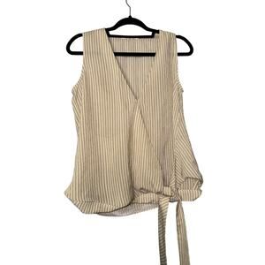 Grade & Gather Linen Sleeveless Wrap Top